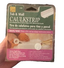 WHITE TUB AND WALL CAULKING STRIP - WHITE BATHTUB AND SINK SEALANT