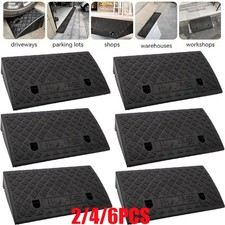2/4/6PCS Rise Heavy Duty Rubber Driveway Threshold Curb Ramp For Wheelchair Cars