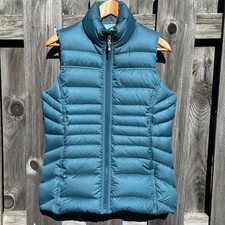 Woolrich Women's Puffer Down Vest 18541 Atlantic Teal Full Zip Size Small