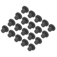 20pcs High Temp Silicone Plug T Shaped Solid Silicon Stopper Black 16x9x9mm