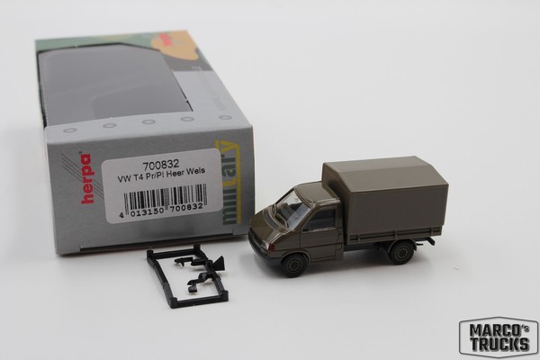 "Herpa Vw T4 Pritsche \"Heereslogistikzentrum Wels\" Nr. 700832 1:87 /HN3297"-image