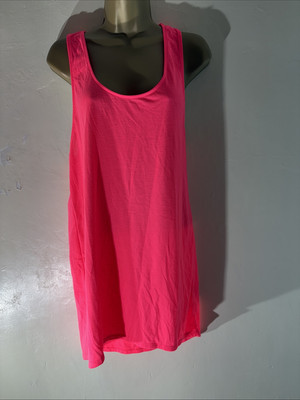 Damen Accessoire Medium Neon Pink ärmellos Freizeit Strand Weste Top Jersey