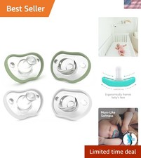 4pk Nanobebe 0-3 Silicone Pacifiers with Ergonomic Breastfeeding Design