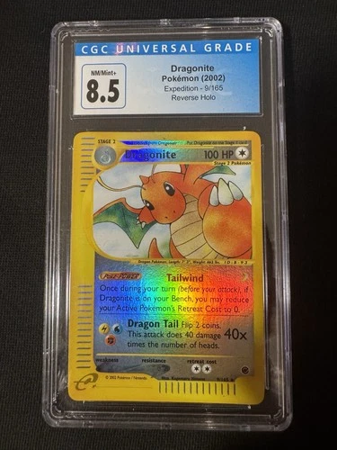Dragonite #9/165 Expedition Reverse Holo Pokemon Vintage CGC 8.5