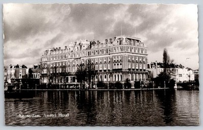 RPPC Amsterdam Amstel Hotel Netherlands 1964 Real Photo Postcard Airmail E66