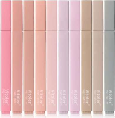 Highlighters Assorted Colors,10Pcs Cute Pastel Highlighters Multicolor Highlight
