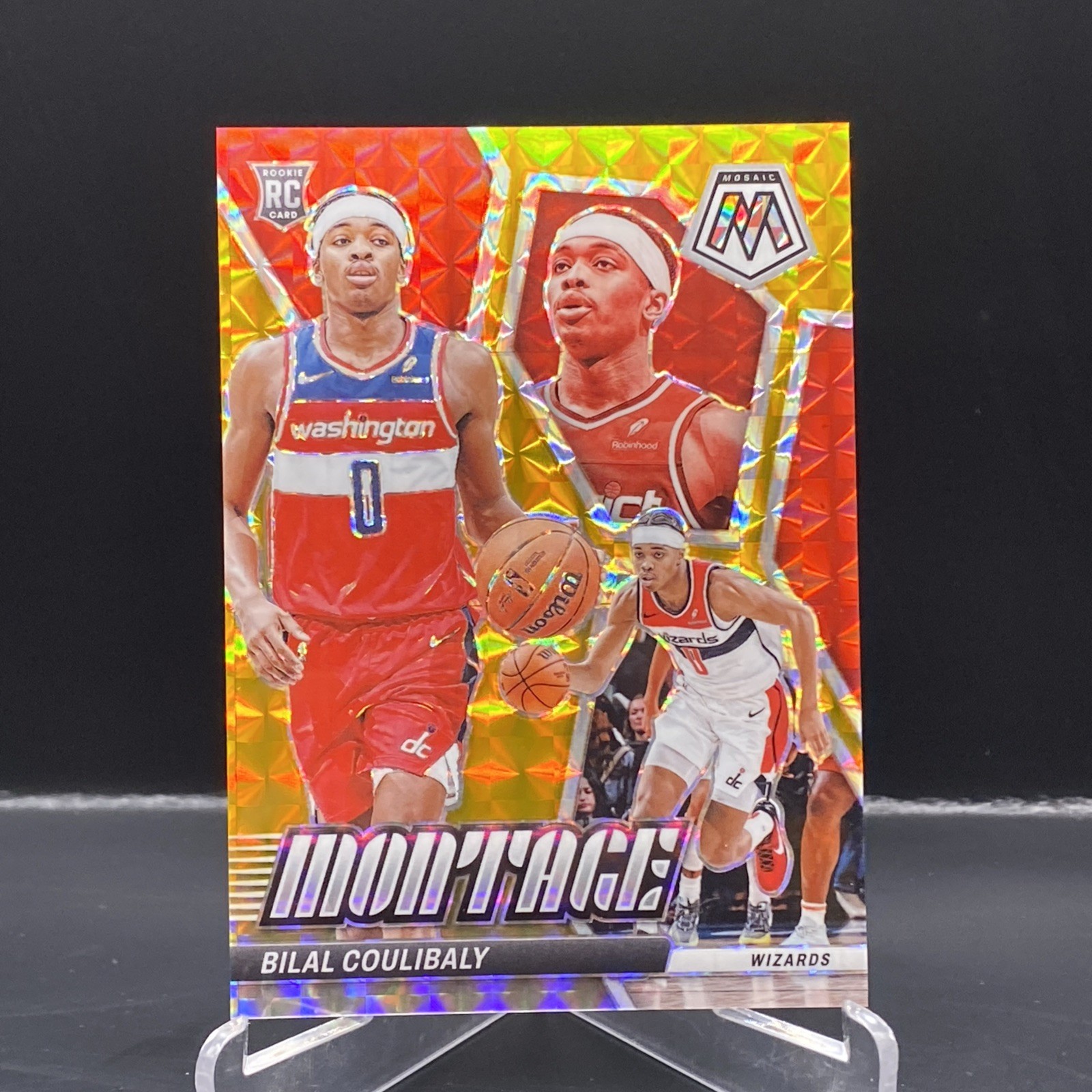 2023-24 Panini Mosaic. Bilal Coulibaly. Rookie. Gold 9-10 Montage🔥