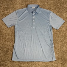 Collars Co. Polo Shirt Mens L Blue Short Sleeve Polyester Breathable Casual
