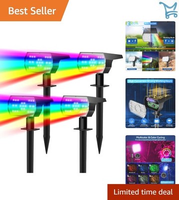Solar Color Changing Lights 7 Modes Waterproof RGB Garden Yard Decor 4 Pack