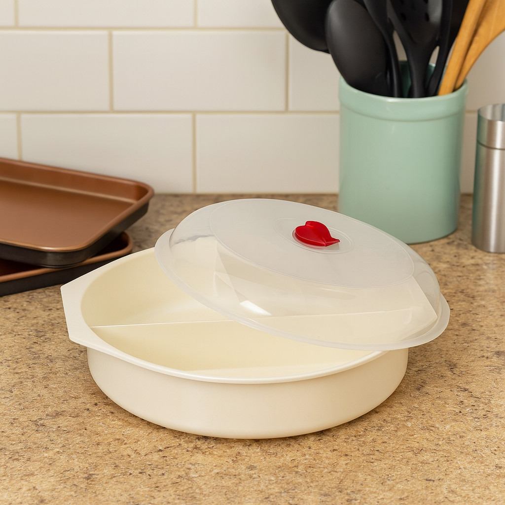 Sectioned Casserole Dish White 28x20x7cm China Microwave & Freezer Safe MealPrep