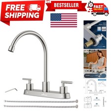 Luxurious Brushed Nickel Kitchen Faucet - Easy Installation 360 Rotation