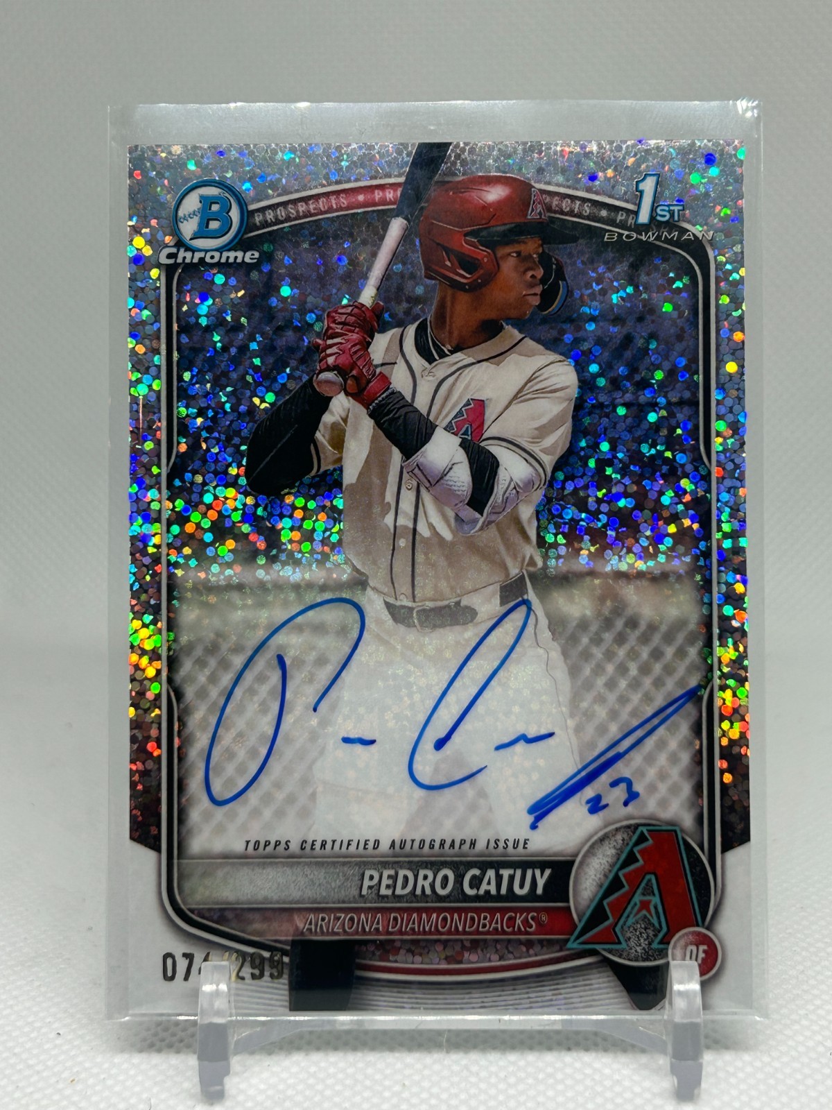 2025 Bowman Chrome 1st Pedro Catuy Auto Speckle Refractor /299 #CPA-PC