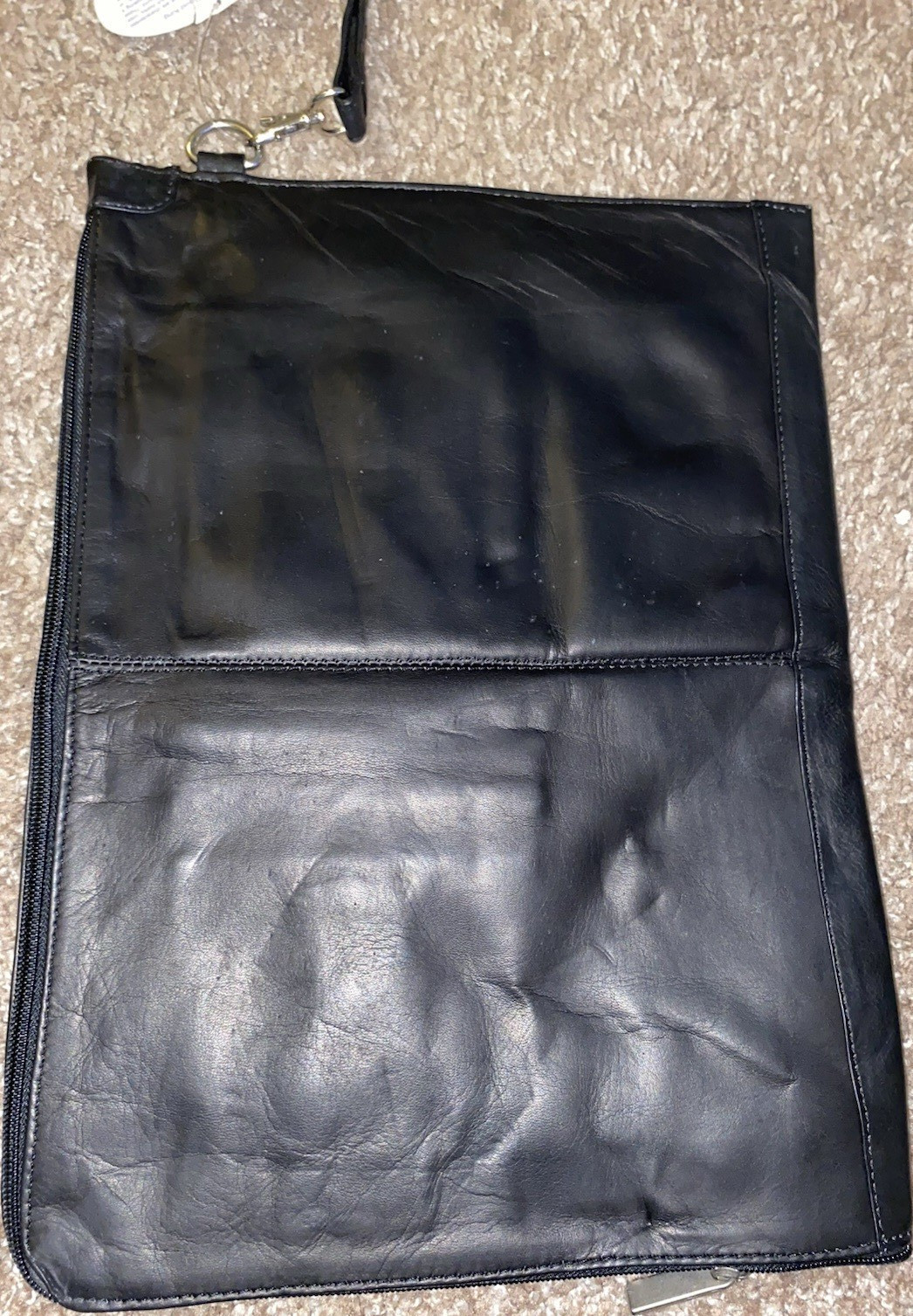 David King Boston Black Clutch Zip Silver Hardware Women Sol