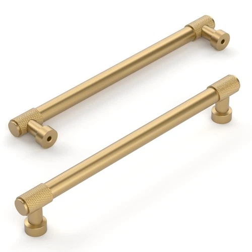 Amerdeco 10 Pack Champagne Bronze Cabinet Pulls 160mm(6.3Inch) Hole Center