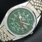 VINTAGE REFURBISHED SEIKO 5 AUTOMATIC 6309A JAPAN MENS GREEN WATCH a442285-1