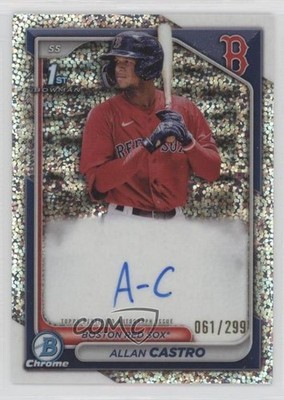 2024 Bowman Chrome Prospect Speckle Refractor /299 Allan Castro Auto 1d59