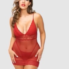 Fredericks of Hollywood Carol Lace And Mesh Chemise Set 2X NWT NEW