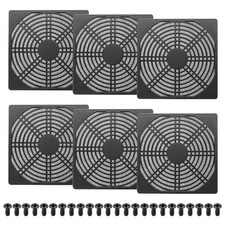 6Pcs 150mm Fan Filter Grill Plastic Ventilation Grill Cover with Screws, Black