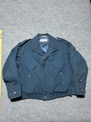 Giorgio armani 1980 s Teal Flight Bomber Jacket Cotton Hong Kong Biker Sz 42