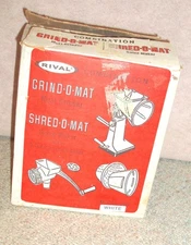 Vintage RIVAL combination Grind-o-mat meat grinder, Shred-o-matic salad maker