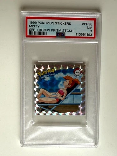 Pokemon Artbox 1999 Sticker 1 PR38 Misty Bonus Prism Sticker PSA 7 Bikini