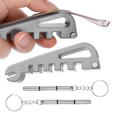 1PCS Eyeglass Frame Adjustment Tool with 2PCS 3-in-1 Small, Silver