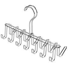 Image of iDesign Tie and Belt Hanger with 14 6 3/4"H x 10 1/4"W x 3 3/4"D, Chrome
