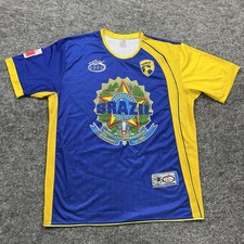 Brazil Soccer Jersey Mens Large Blue Football Futbol Arza Sport
