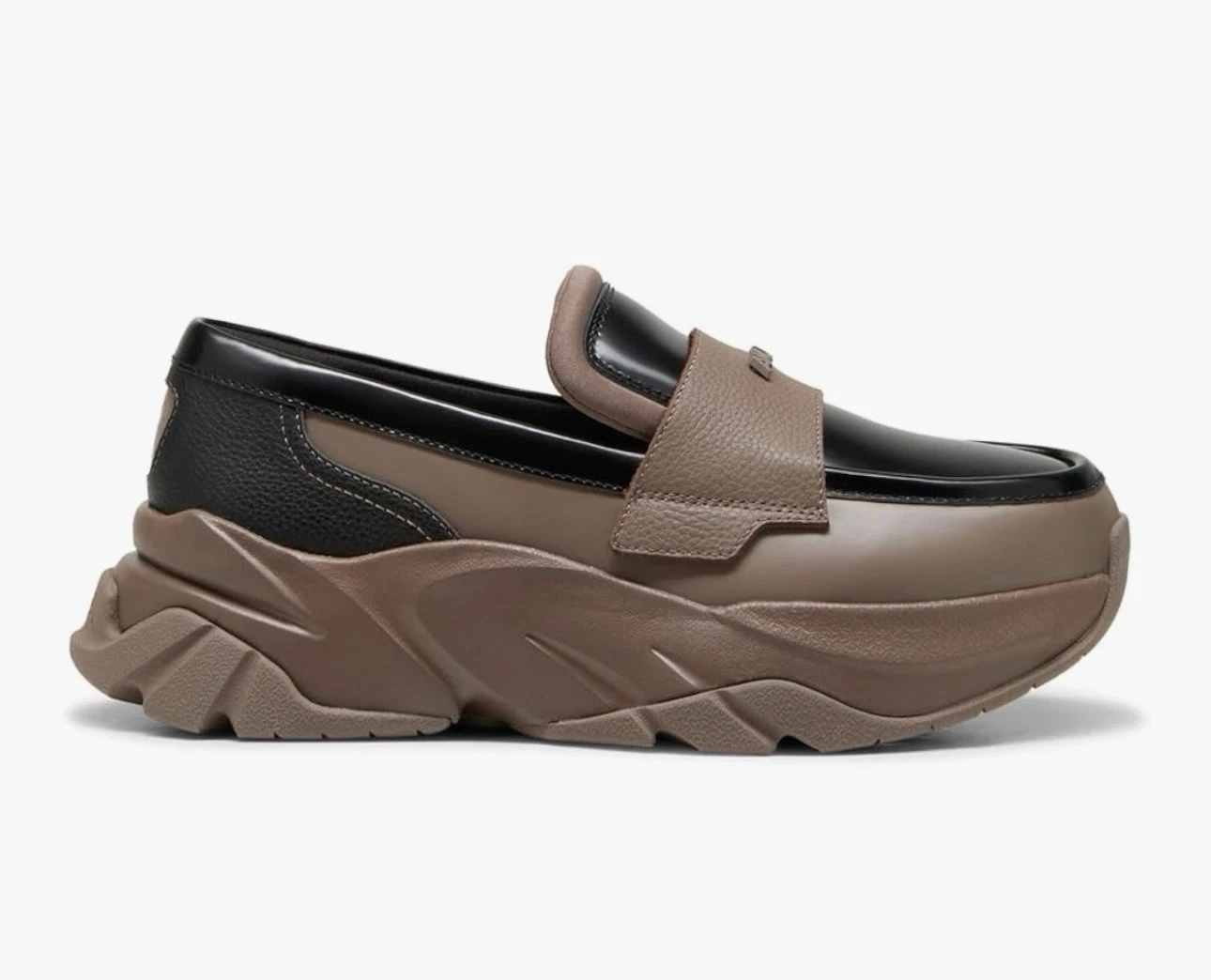 Puma Loafyr zeppa platform W 8 5 nero guanto di garofano pelle nuovo con scatola