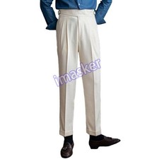 Men Formal Double Pleated Dress Pants Casual Slim Business Suit Trousers pants