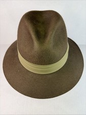 90s American Eagle Wool Outback Safari Hat Made in USA Medium Fedora Brown