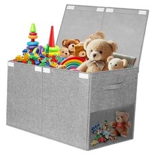 Large Toy Box Chest with Lid, Kids Toy Storage Organizer for Boys Girls, Big