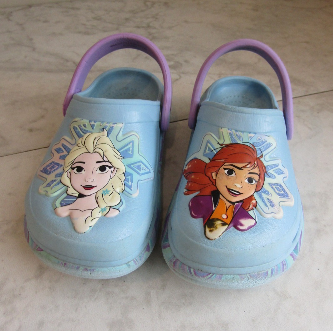 Disney FrozenBlue/Lilac Slip On Clog Shoes Children's Size 9-10