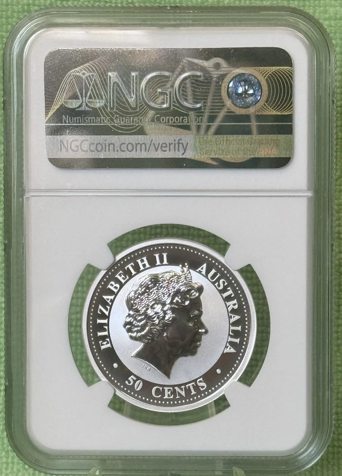 2002 ** 50c ** Australia Lunar ** Year of The Horse ** 1/2 Oz. ** NGC MS 70 - Image 2 of 2