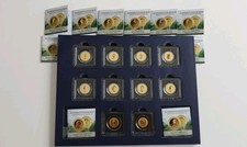 Goldmünzensammlung 10 Stück im Folder, Mit Zertifikaten,999Gold, Seepferdchen 