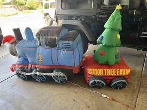 Gemmy Airblown Inflatable Thomas The Tank Engine Train Sodor Christmas Tree Farm