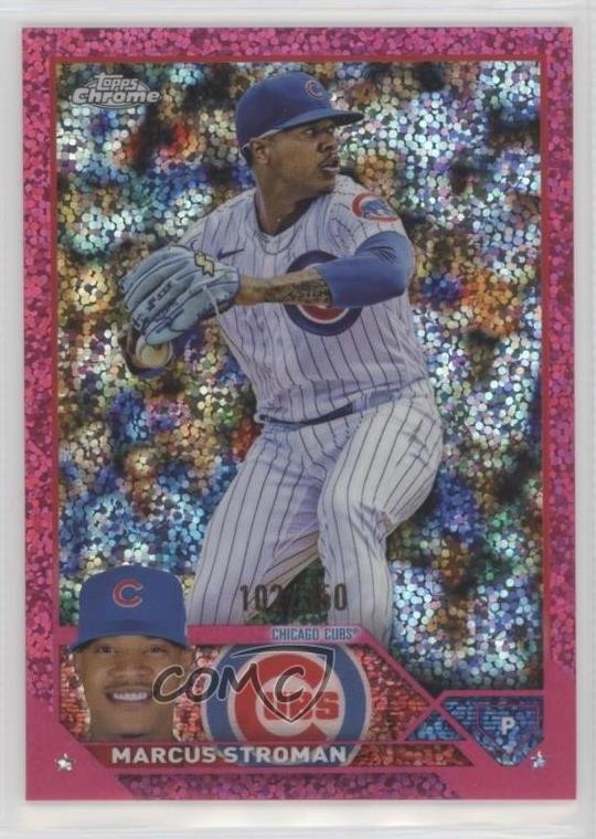 2023 Topps Chrome Magenta Speckle Refractor 102/350 Marcus Stroman #212 0u26