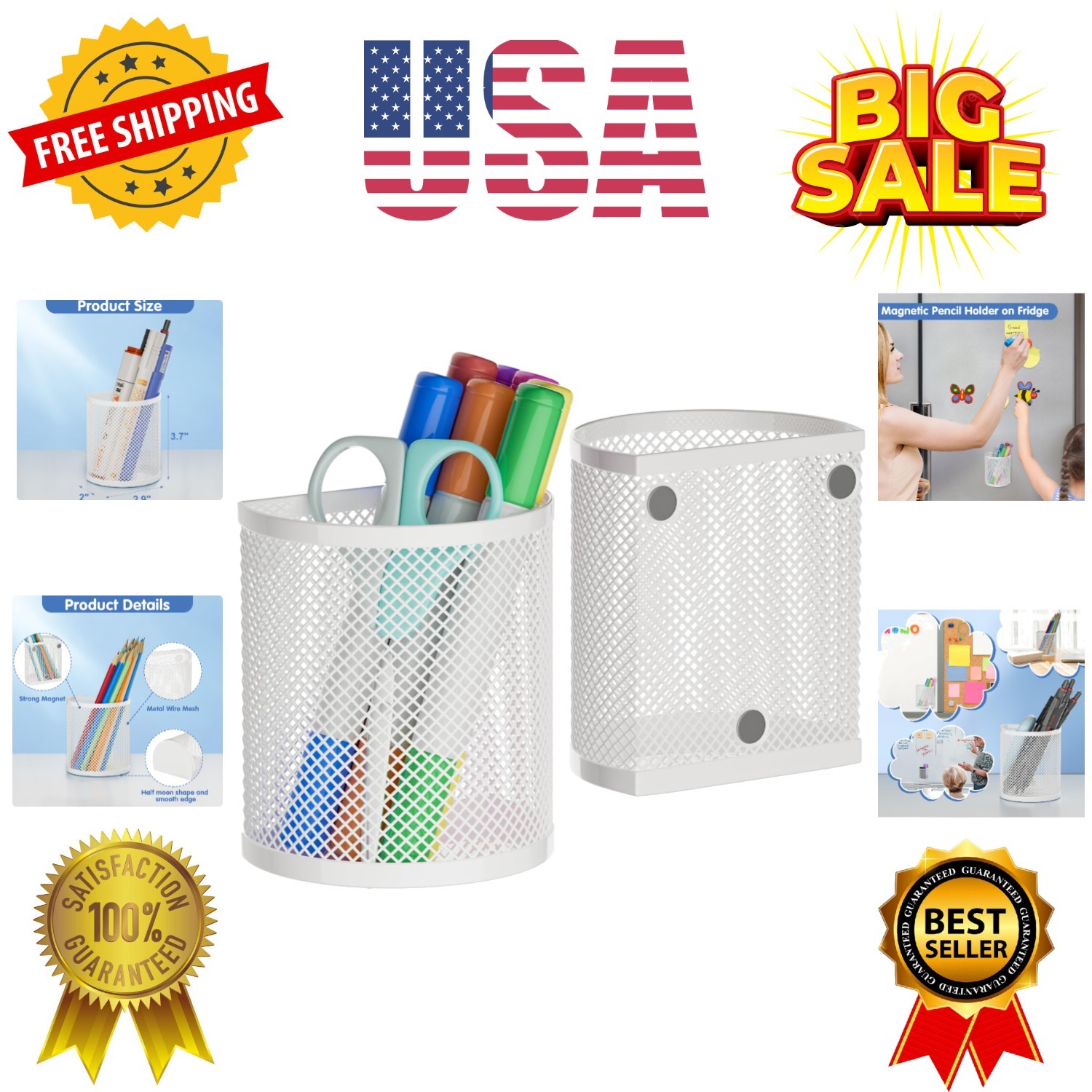 Holder - Locker Accessories, 2 Pack Magnetic Pen Holder For 