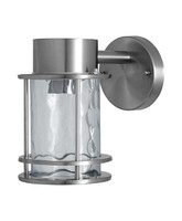 Wandlampe Edelstahl IP44 E27 Glas Osram H:21,2 Cm AußEn Garten Wandleuchte Haus