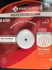 First Alert Micro Smoke Alarm 1046750 Premium Micro Design Easy Installation 755