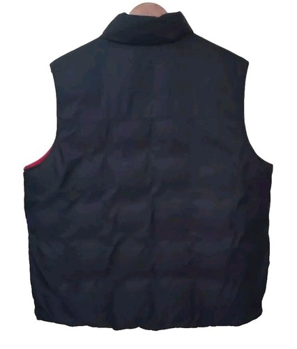 Lands End Reversible Goose Down Puffer Vest Mens Size L Red Navy Blue 42-44 - Picture 7 of 8