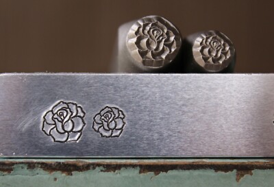 SUPPLY GUY 6mm/8mm Rose Flower with no Stem Metal Design 2 Stamp Set SGCH-418419