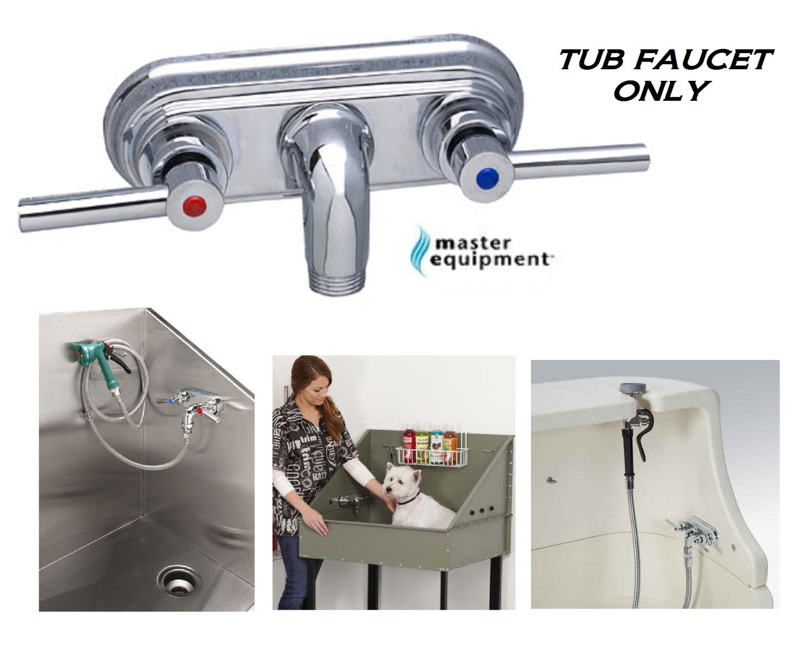 Pro Pet Grooming Groomer Tub Bath Chrome Faucet Bather Bathi