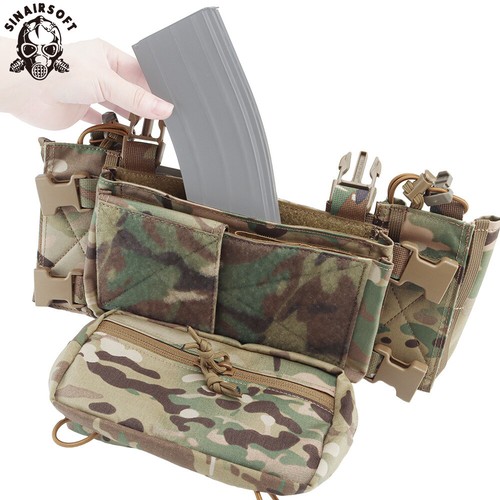 Tactical MK4 Chest Rig Micro Fight Chassis Half Flap Vest W/ Radio 9mm Mag Pouch - Picture 5 of 18