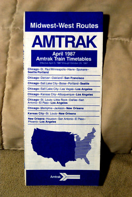 Amtrak - Midwest-West Routes - April 1987