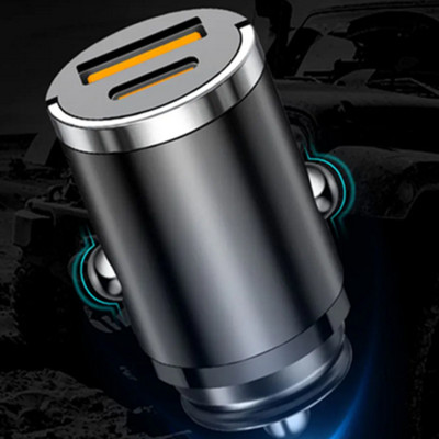 Mini Hidden Car Dual USB Charger Super Fast Charging  Cigarette Lighter Adapter