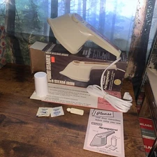 Vintage Osrow Steamstress Steam Iron With Box, Instructions, Cup, Spoon & Salt