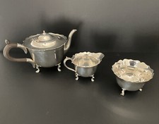 Service  thé Anglais métal argenté Mappin &Webb,English silver metal tea service