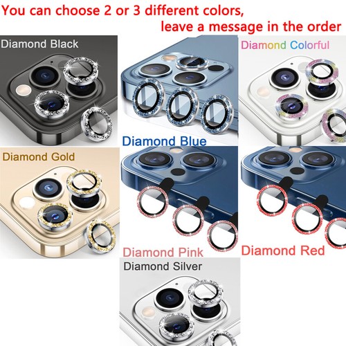 For iPhone 14 13 12 Pro Max Tempered Glass Bling Camera Protector Lens Cover - Picture 24 of 24
