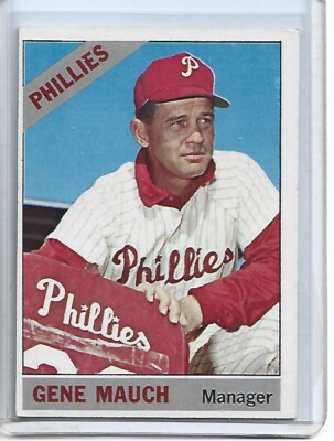 Gene Mauch 1966 Topps Baseball Semi-High Card #411-Philadelphia Phillies